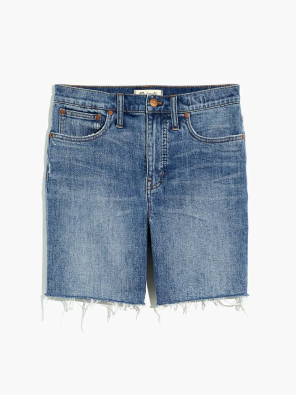 Madewell High Rise Mid-Length Denim Short in Gosford Wash Jorts Bermudas Size 28